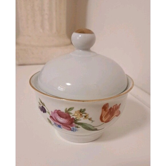 Vintage JLMenau Graf Von Henneberg Porcelain Bone China Sugar Bowl With Lid - Picture 2 of 9